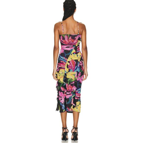 ROCOCO SAND multi floral bodycon Chris Midi Dress small - Picture 2 of 14